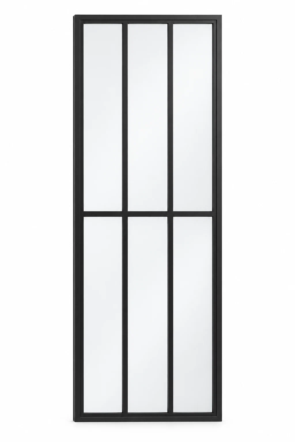 6 Lite steel sidelight, 3 columns by 2 rows, black frame on a white background