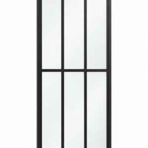6 Lite steel sidelight, 3 columns by 2 rows, black frame on a white background