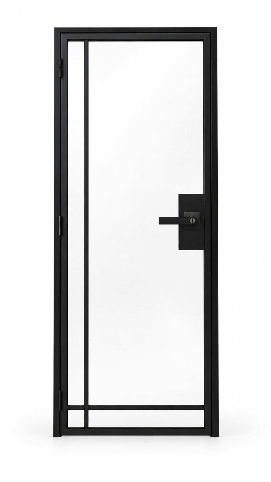 4 Lite Bottom Outward interior steel door with included keyed lever — studio