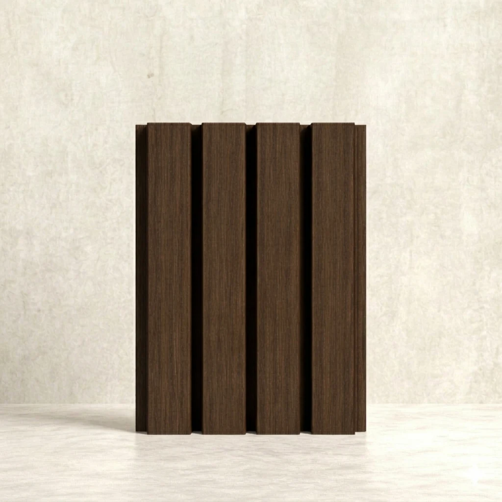 Exterior Fluted Slat Wall Panel, Brown Walnut