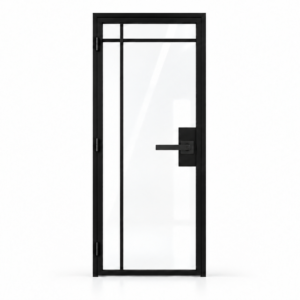 4 Lite Top Outward interior steel door with included keyed lever — studio