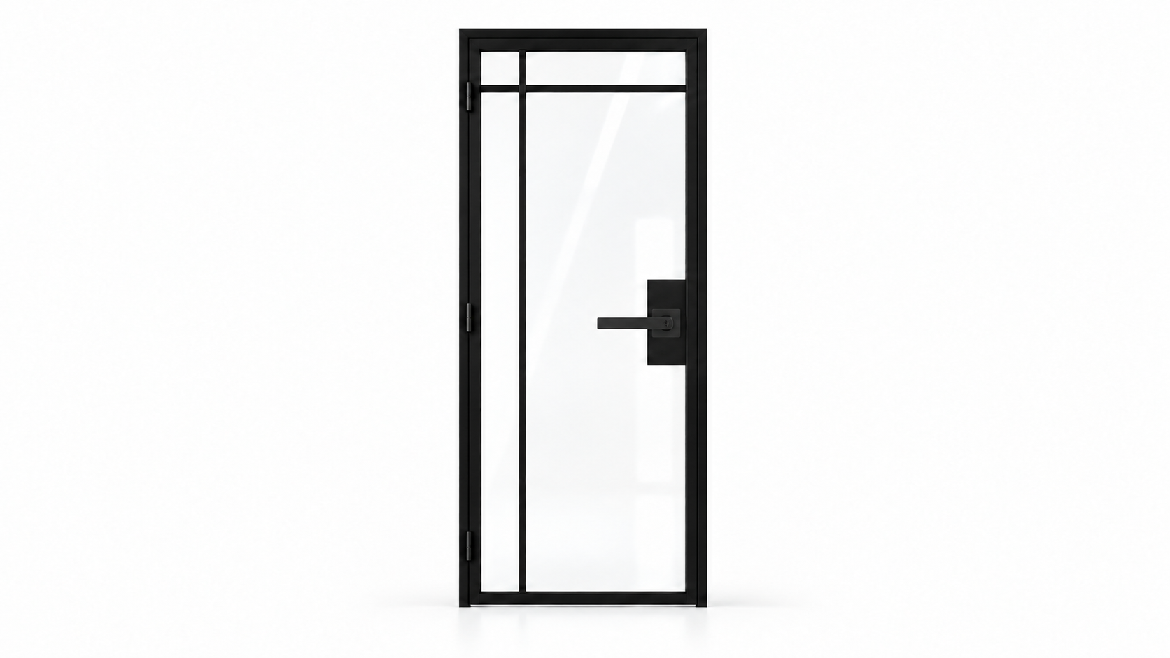 4 Lite Top Outward interior steel door with included keyed lever — studio