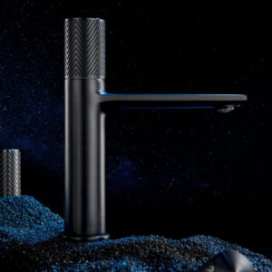 Dilluso Knurled Single Hole Matte Black Basin