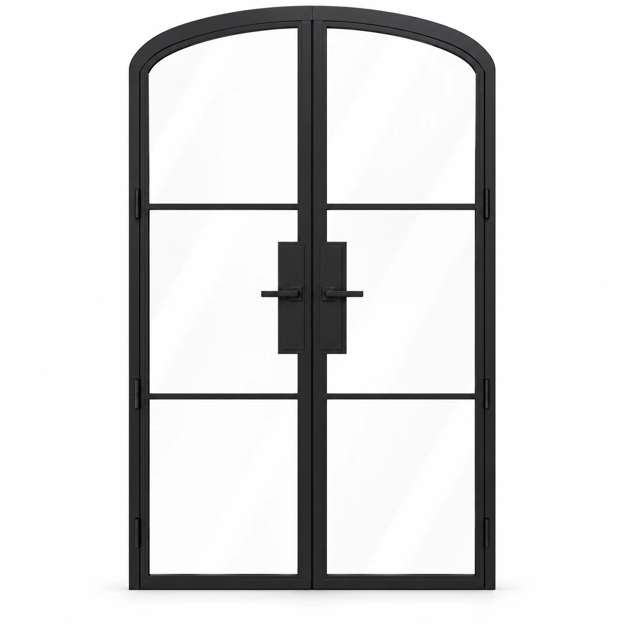 3 Lite Steel Pantry Arched Top French Double Door on a white background — product visualization