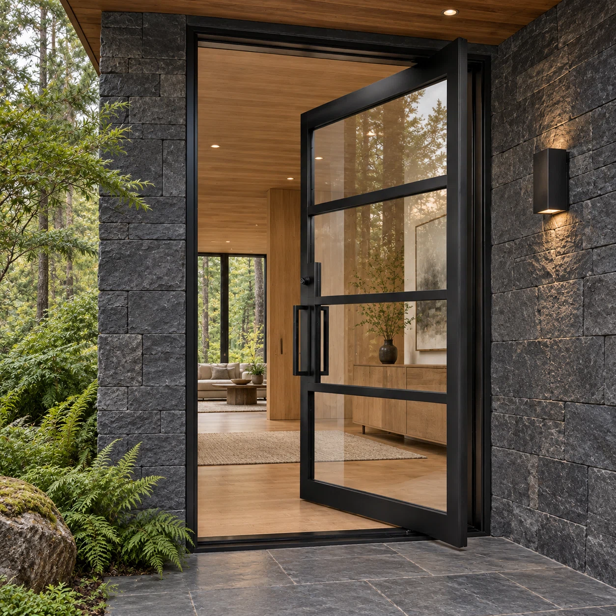 Halden Four Lite Pivot Door — lifestyle visualization