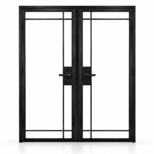 7 Lite Edgeline double interior steel door with included lever hardware – studio