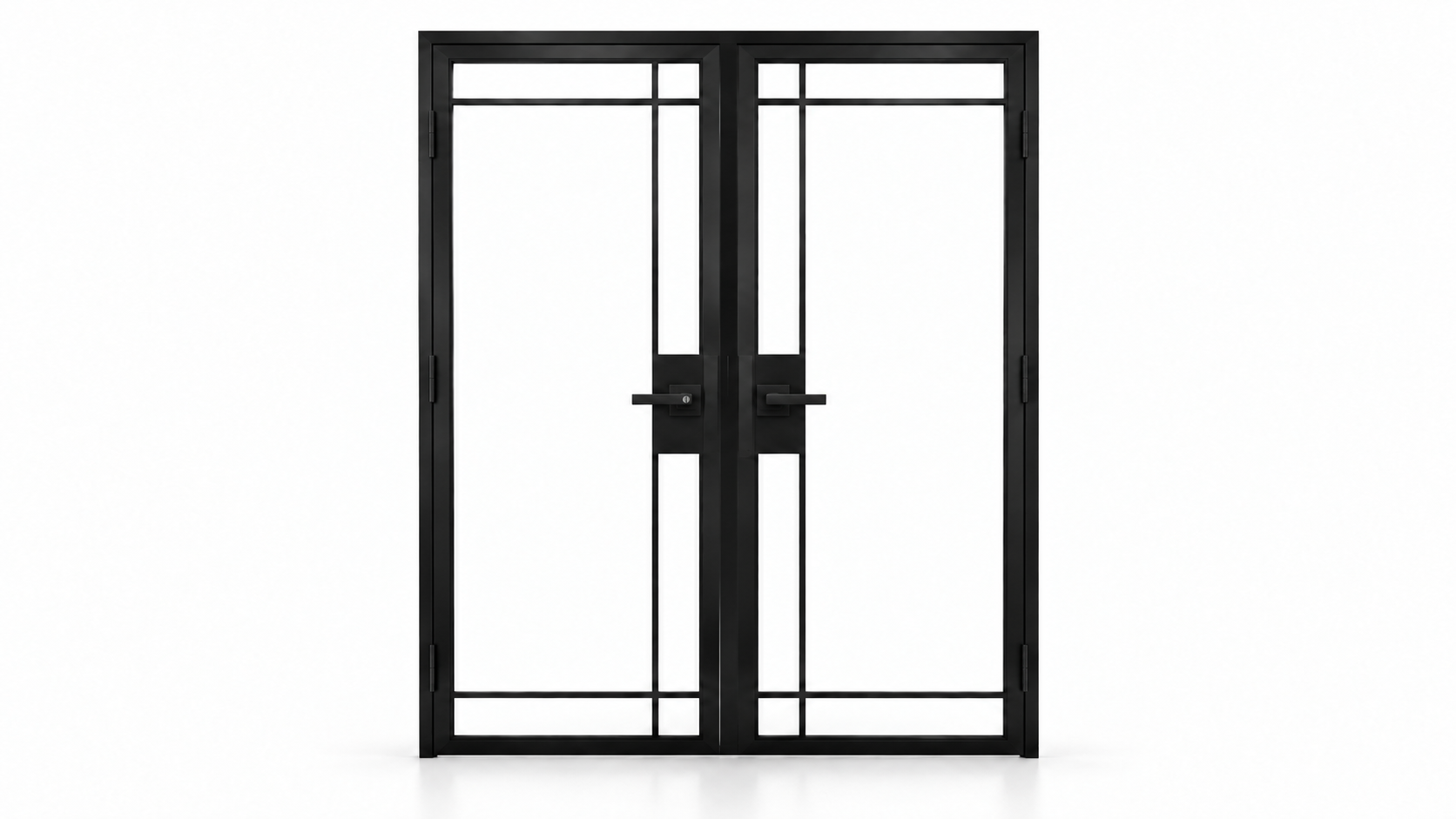 7 Lite Edgeline double interior steel door with included lever hardware – studio