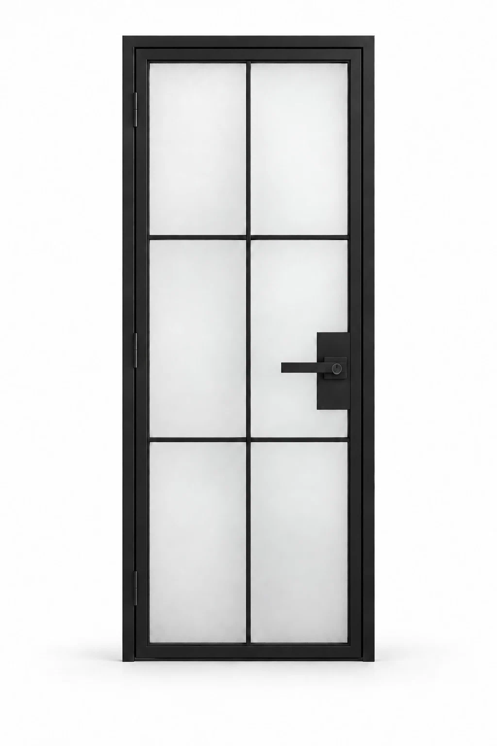 USABD 6 Lite frosted glass interior steel door with included keyed lever lockset — studio