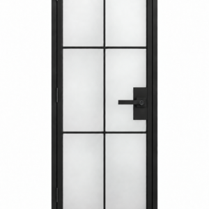 USABD 6 Lite frosted glass interior steel door with included keyed lever lockset — studio