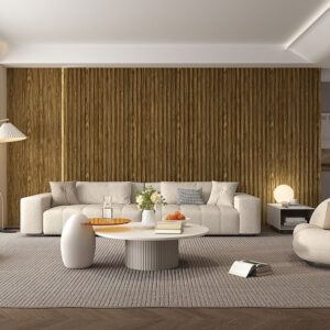 Image of WPC Fluted Slat Wall Panel in Alder