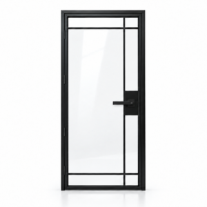 7 Lite Edgeline single interior steel door with included keyed lever – studio