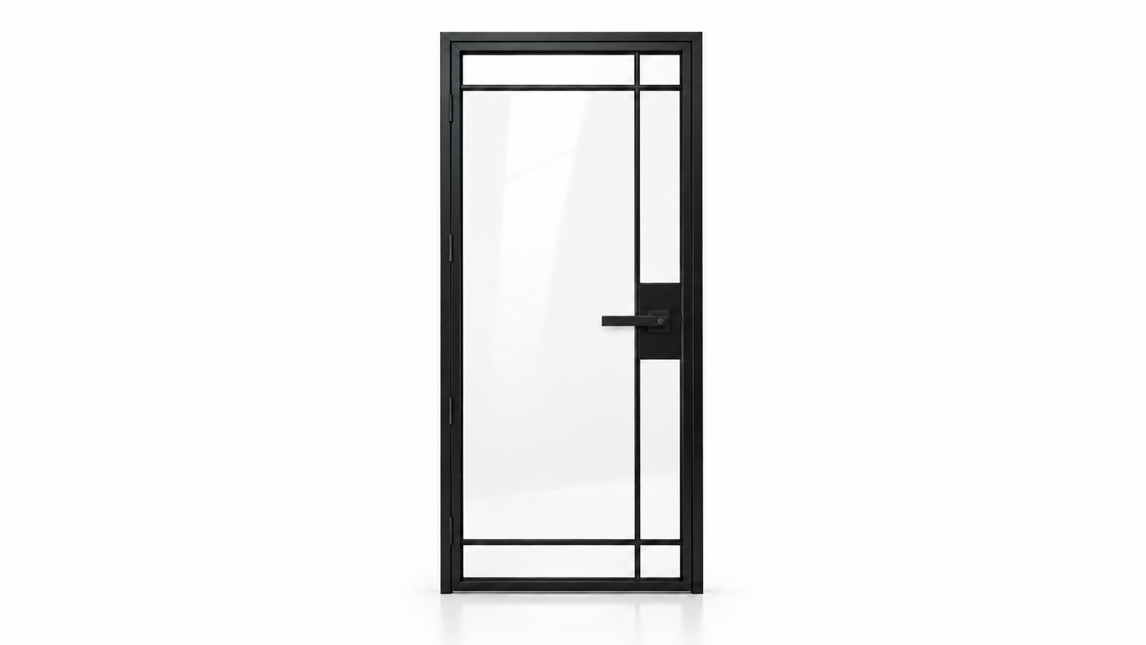 7 Lite Edgeline single interior steel door with included keyed lever – studio