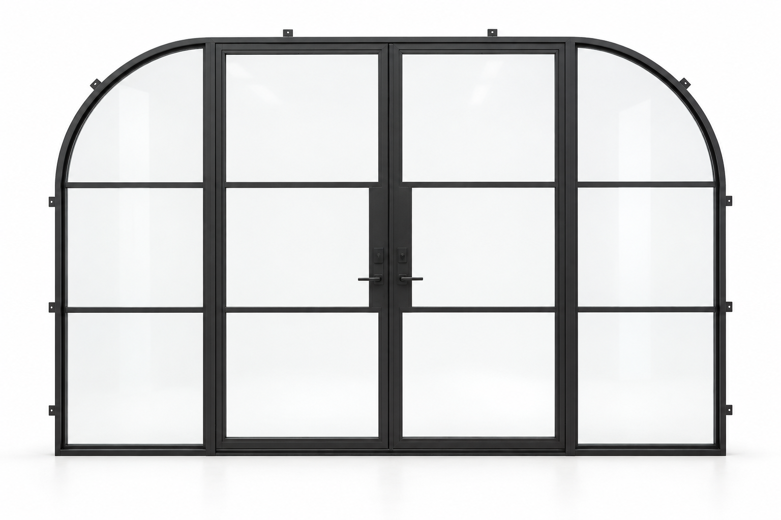 Radius 3 Lite Double Steel Door with Sidelights — studio product visualization