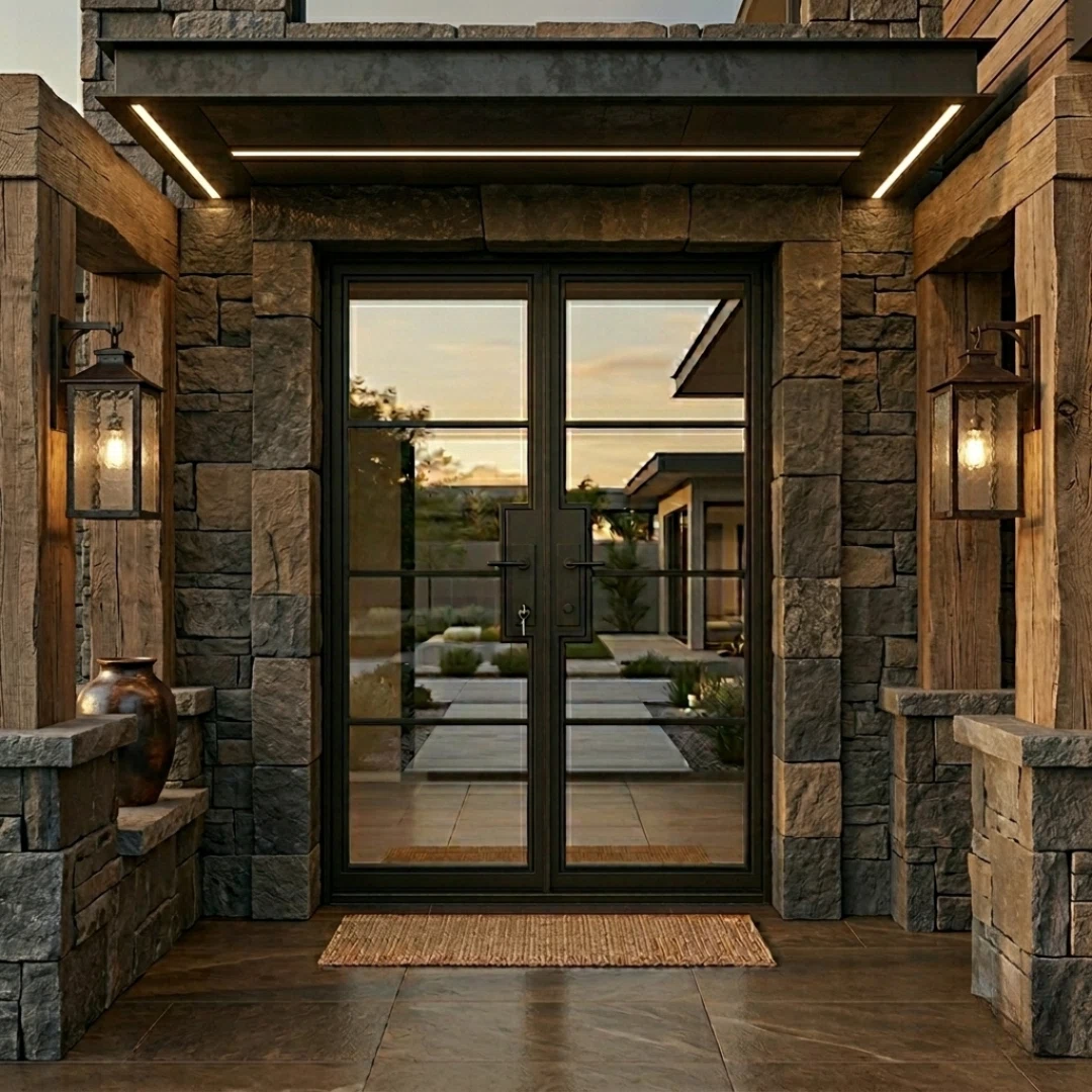 4 Lite Double Steel Door (New Design), 72x80"
