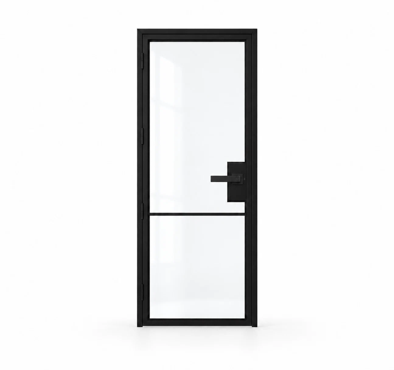 USABD 2 Lite Interior Steel French Door with included black lever hardware — studio
