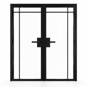 USABD 4 Lite Top Outward interior steel double door with included lever hardware — studio