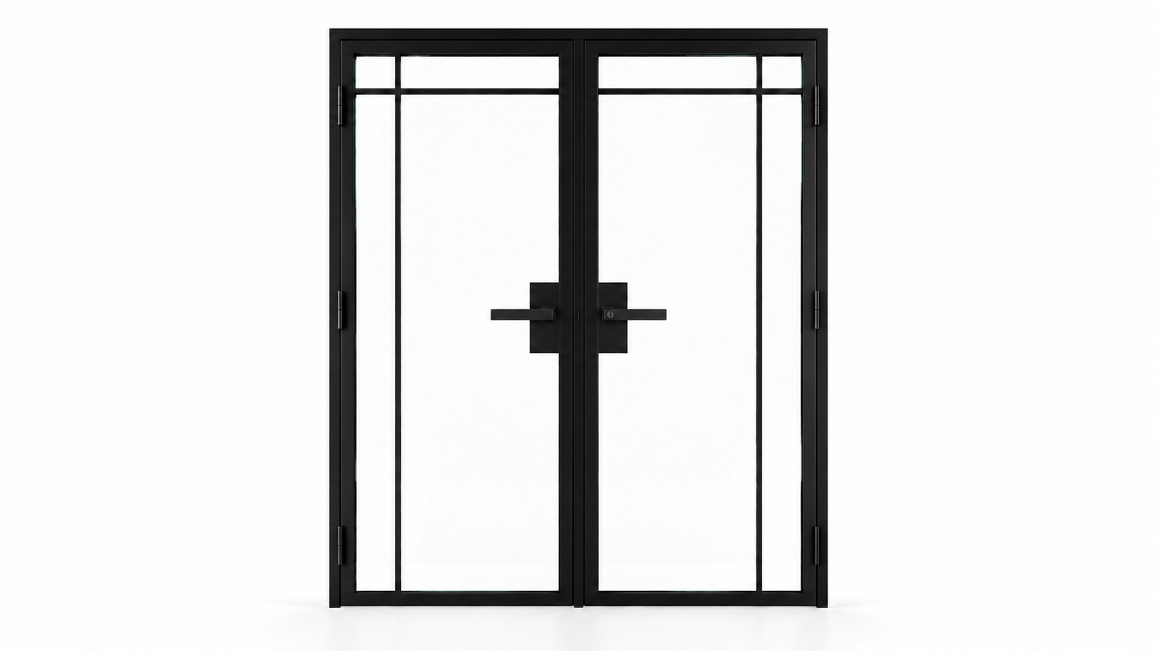 USABD 4 Lite Top Outward interior steel double door with included lever hardware — studio