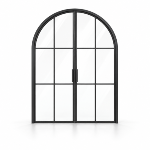 6-Lite Full-Arch Double Steel Pantry Door on a white background — product visualization