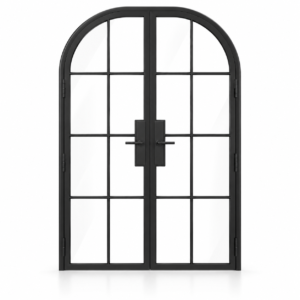 8 Lite Steel Pantry Round Top French Double Door on a white background — product visualization