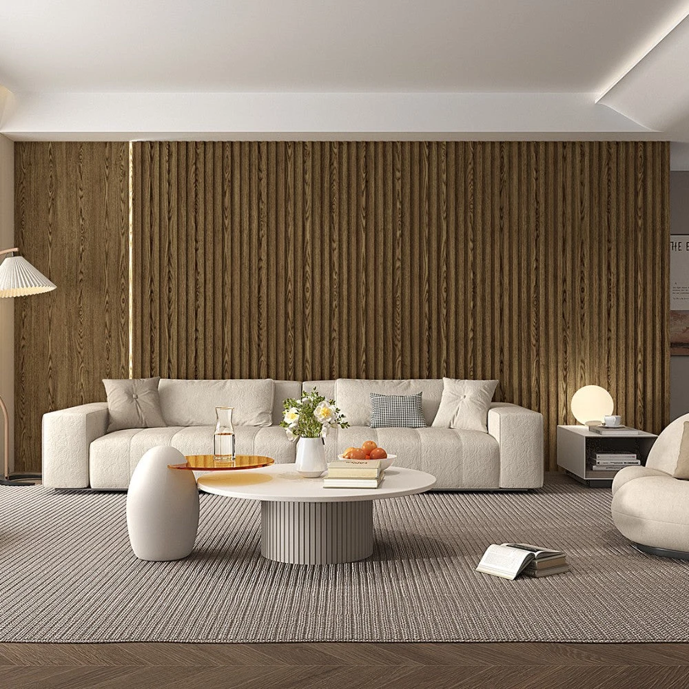 WPC Fluted Slat Wall Panel Natural Walnut
