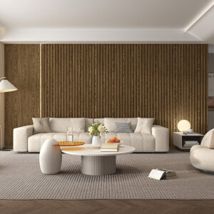 WPC Fluted Slat Wall Panel Natural Walnut