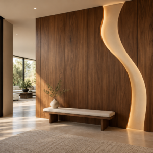 Sinuous Custom Architectural Wall Panels interior concept visualization