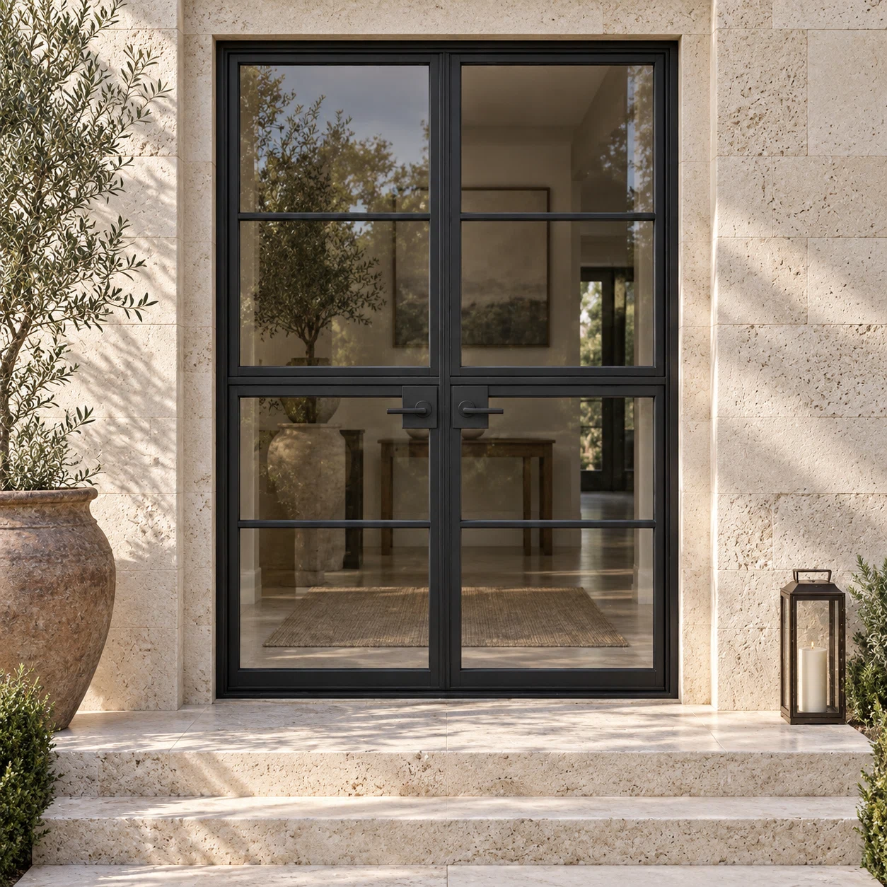 4 Lite Double Dutch Steel Door — villa AI-generated design visualization