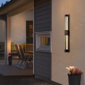 Forthesia Large Black LED Outdoor Wall Sconce