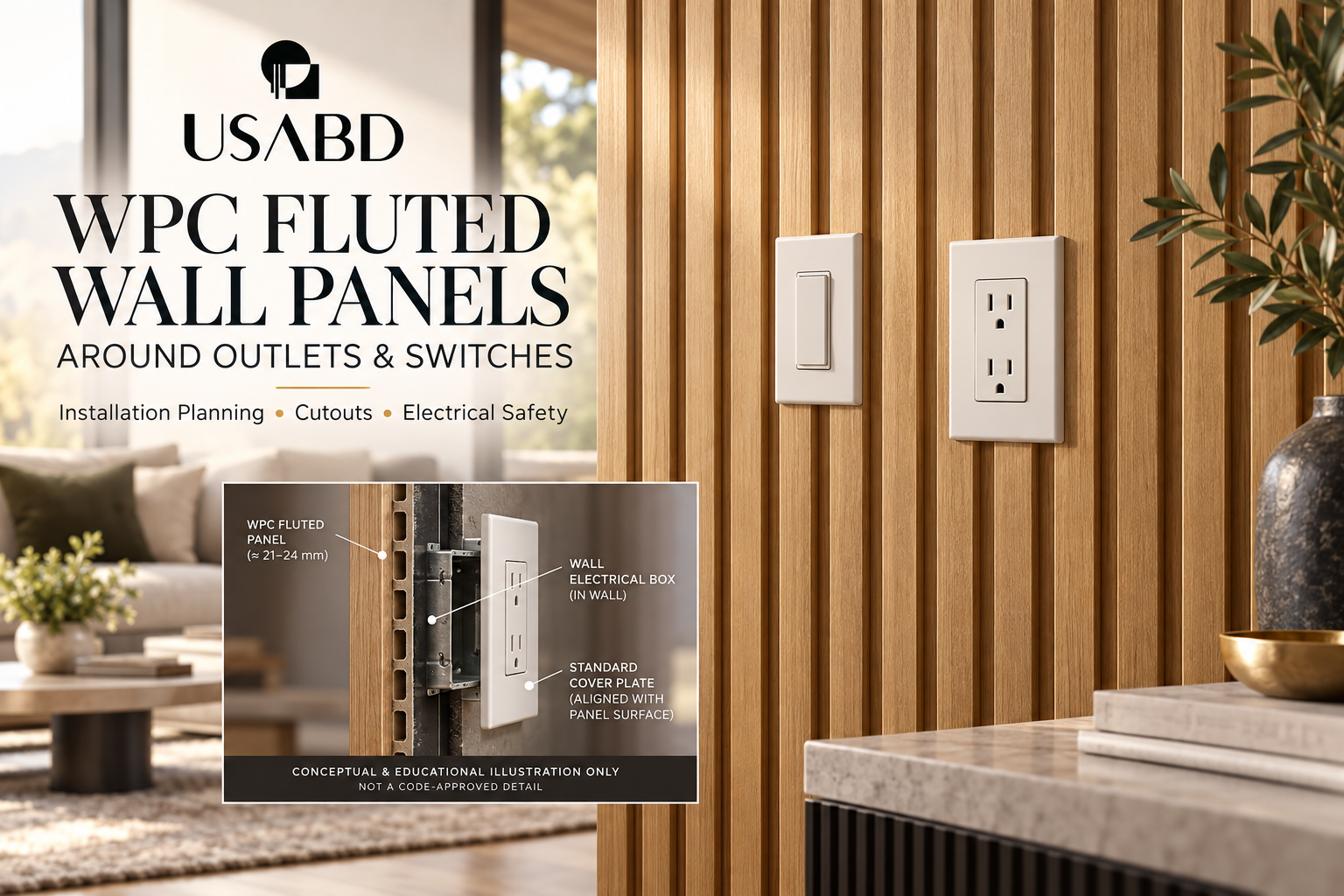 How to Install WPC Fluted Wall Panels Around Electrical Outlets & Light Switches