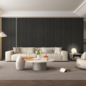 WPC Fluted Slat Wall Panel Wood Black