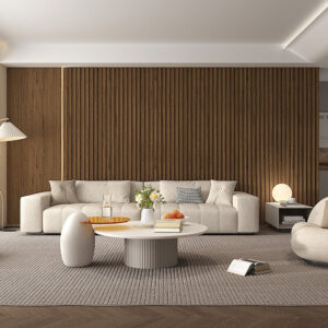 WPC Fluted Slat Wall Panel Walnut